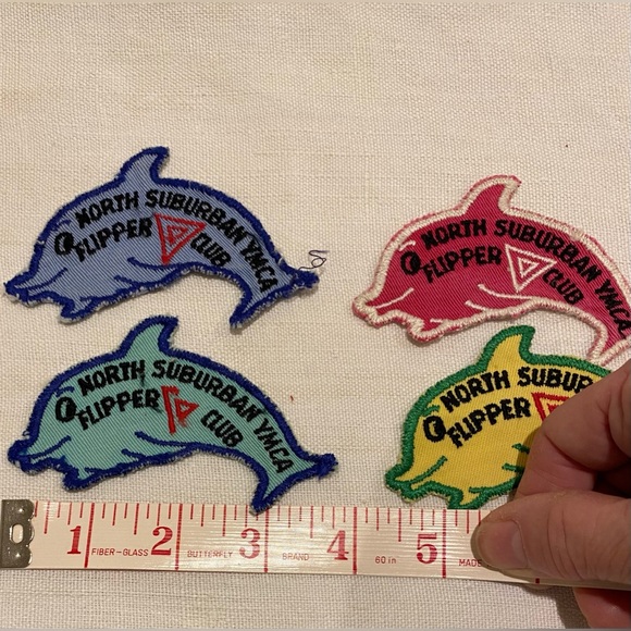 Vintage 4 YMCA swimming dolphin patches - sewing / mixed media - Picture 3 of 3